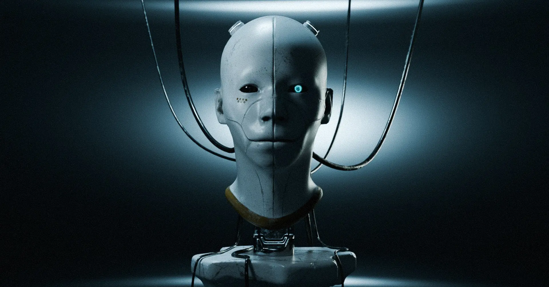 Personal projects showcase of a 3d render of an AI powered divine oracle character